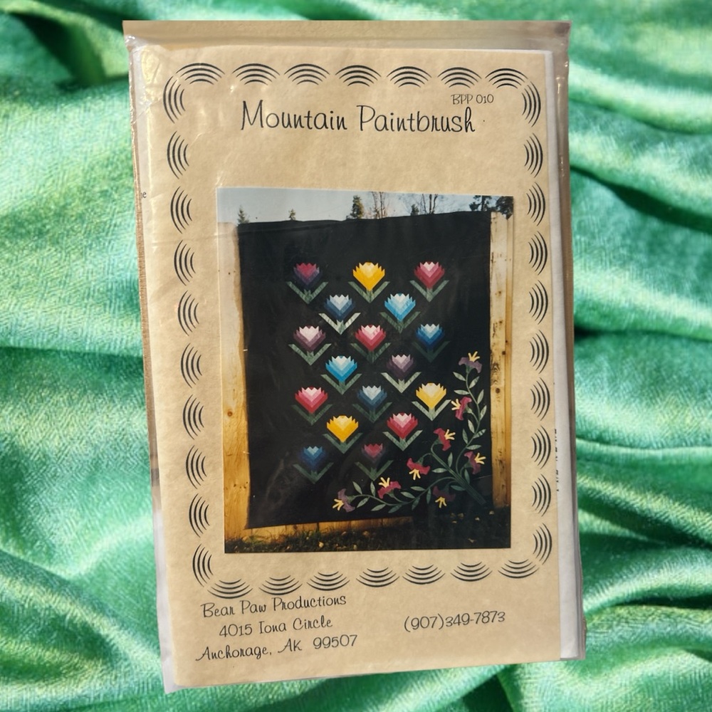Vintage 1994 mountain paintbrush quilt pattern & instructions pieced & Applique